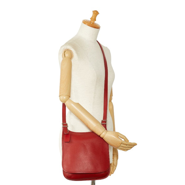 コーチ ヴィンテージ 斜め掛け ショルダーバッグ レッド レザー レディース COACH 【中古】