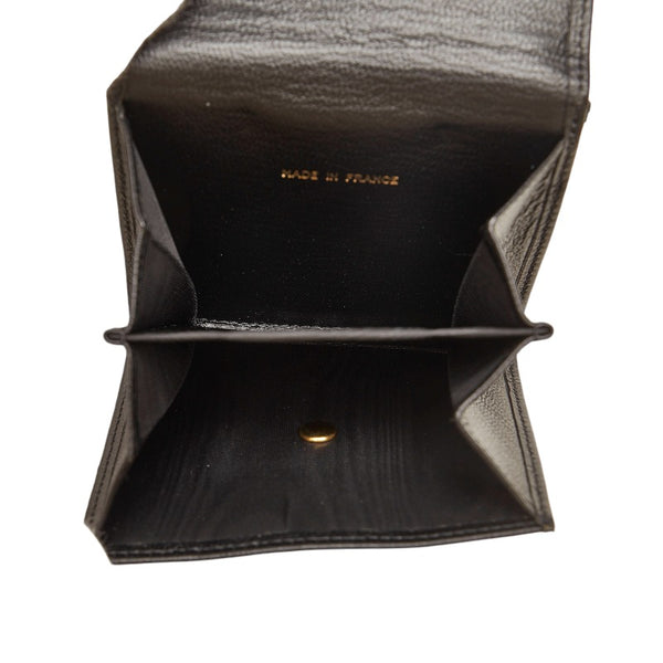 シャネル ココマーク 三つ折り財布 A13456 ブラック カーフ レディース CHANEL 【中古】