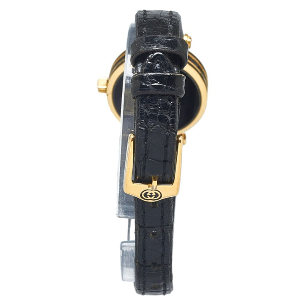 グッチ ヴィンテージ 腕時計 GQ2000 クオーツ ブラック文字盤 ステンレス レザー レディース GUCCI 【中古】