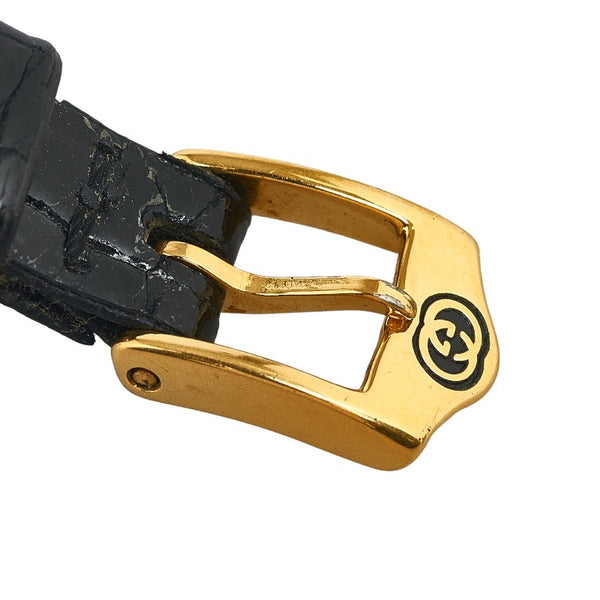 グッチ ヴィンテージ 腕時計 GQ2000 クオーツ ブラック文字盤 ステンレス レザー レディース GUCCI 【中古】