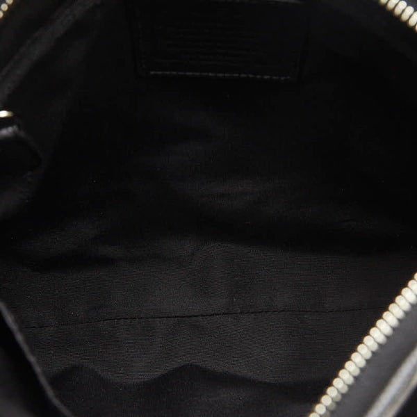 コーチ シグネチャー 斜め掛け ショルダーバッグ F55363 ブラック キャンバス レザー レディース COACH 【中古】
