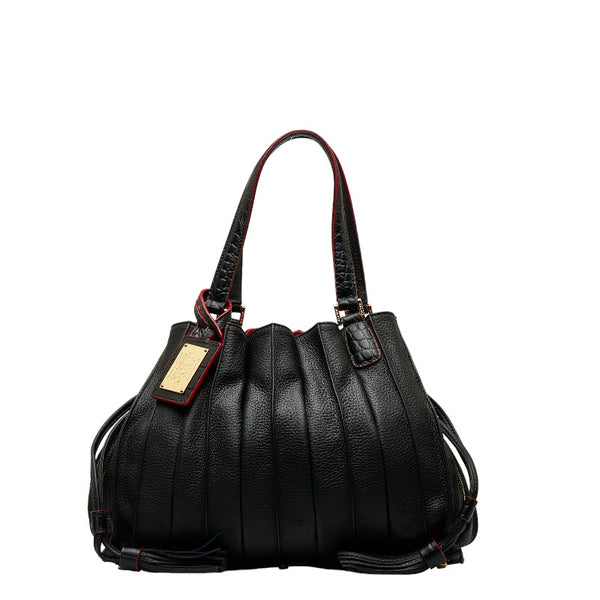 ココセリュックスゴールド ハンドバッグ ショルダーバッグ 2WAY cococelux gold ブラック レザー レディース 【中古】