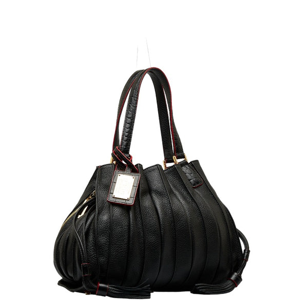 ココセリュックスゴールド ハンドバッグ ショルダーバッグ 2WAY cococelux gold ブラック レザー レディース 【中古】