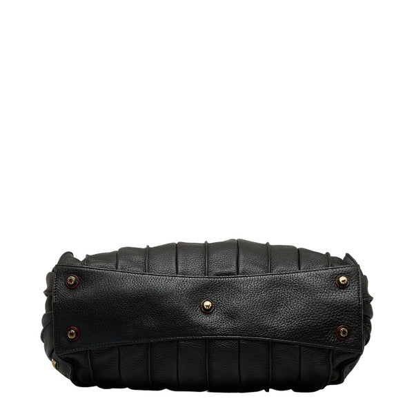 ココセリュックスゴールド ハンドバッグ ショルダーバッグ 2WAY cococelux gold ブラック レザー レディース 【中古】