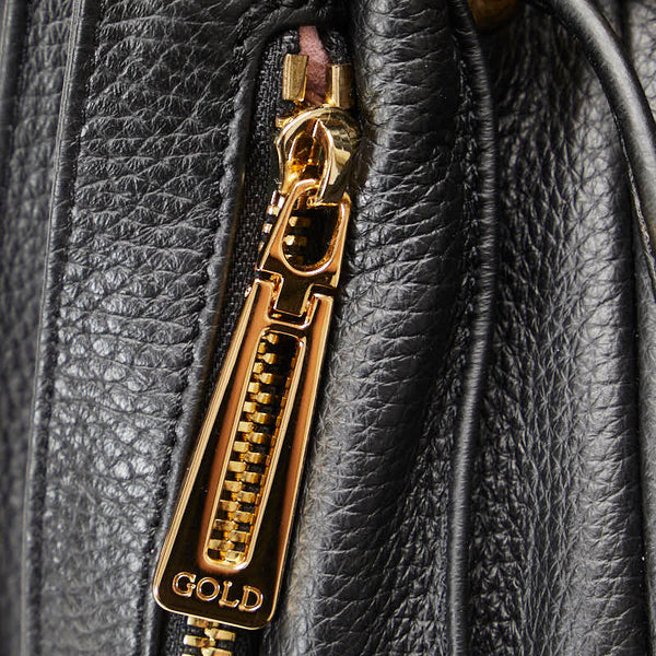 ココセリュックスゴールド ハンドバッグ ショルダーバッグ 2WAY cococelux gold ブラック レザー レディース 【中古】