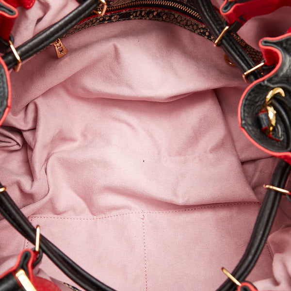 ココセリュックスゴールド ハンドバッグ ショルダーバッグ 2WAY cococelux gold ブラック レザー レディース 【中古】