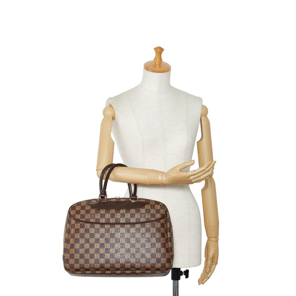 ルイ ヴィトン ダミエ ドーヴィル スペシャルオーダー ハンドバッグ N47272 ブラウン PVC レザー レディース LOUIS VUITTON 【中古】