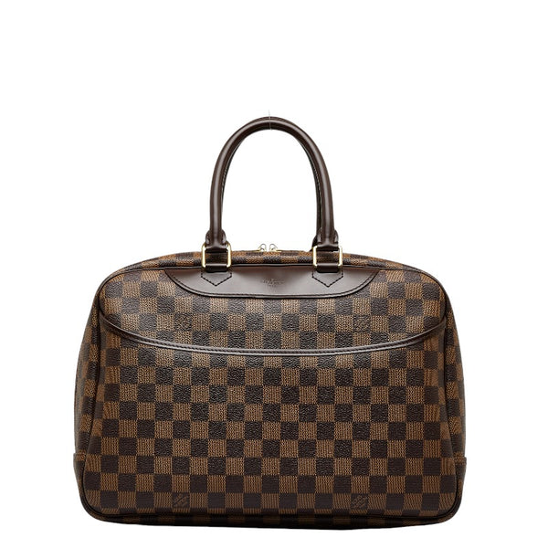 ルイ ヴィトン ダミエ ドーヴィル スペシャルオーダー ハンドバッグ N47272 ブラウン PVC レザー レディース LOUIS VUITTON 【中古】