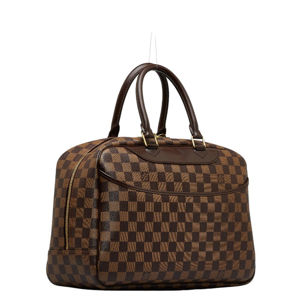 ルイ ヴィトン ダミエ ドーヴィル スペシャルオーダー ハンドバッグ N47272 ブラウン PVC レザー レディース LOUIS VUITTON 【中古】