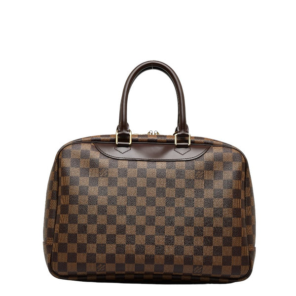 ルイ ヴィトン ダミエ ドーヴィル スペシャルオーダー ハンドバッグ N47272 ブラウン PVC レザー レディース LOUIS VUITTON 【中古】