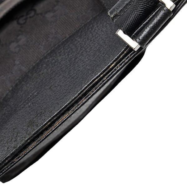 グッチ GGキャンバス 斜め掛け ショルダーバッグ 27639 ブラック キャンバス レザー レディース GUCCI 【中古】