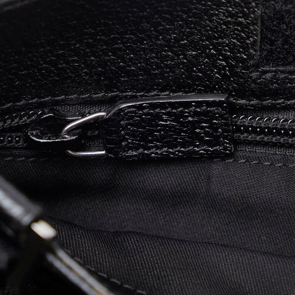 グッチ GGキャンバス 斜め掛け ショルダーバッグ 27639 ブラック キャンバス レザー レディース GUCCI 【中古】