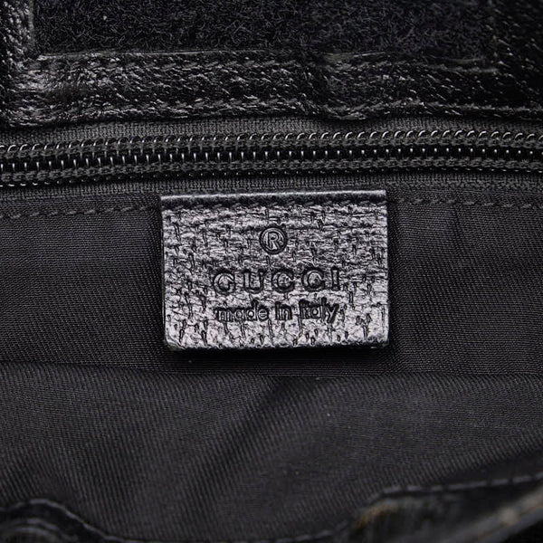 グッチ GGキャンバス 斜め掛け ショルダーバッグ 27639 ブラック キャンバス レザー レディース GUCCI 【中古】