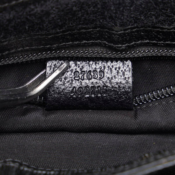 グッチ GGキャンバス 斜め掛け ショルダーバッグ 27639 ブラック キャンバス レザー レディース GUCCI 【中古】