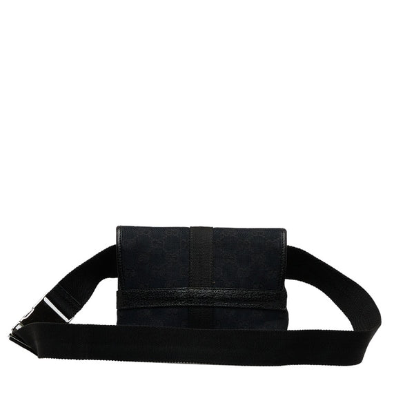 グッチ GGキャンバス ボディバッグ ウエストバッグ  131236 ブラック キャンバス レザー レディース GUCCI 【中古】