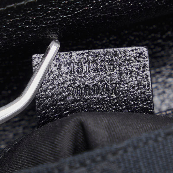 グッチ GGキャンバス ボディバッグ ウエストバッグ  131236 ブラック キャンバス レザー レディース GUCCI 【中古】