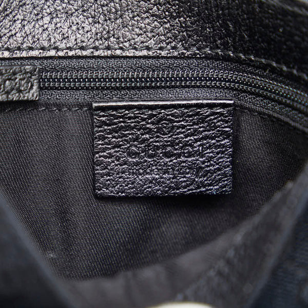 グッチ GGキャンバス ボディバッグ ウエストバッグ  131236 ブラック キャンバス レザー レディース GUCCI 【中古】