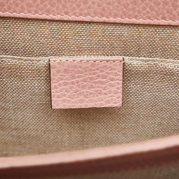 グッチ インターロッキングG チェーン ショルダーバッグ 510304 ピンク レザー レディース GUCCI 【中古】