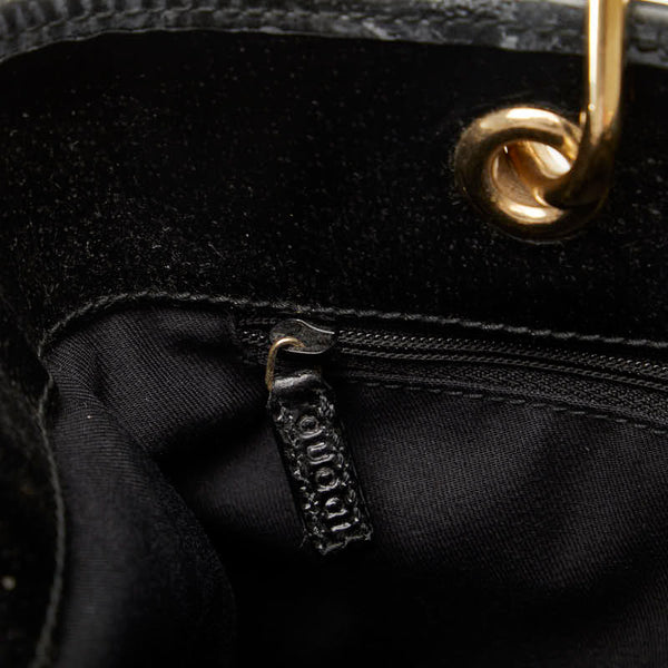 グッチ GGキャンバス ハンドバッグ トートバッグ 120840 ブラック キャンバス レザー レディース GUCCI 【中古】