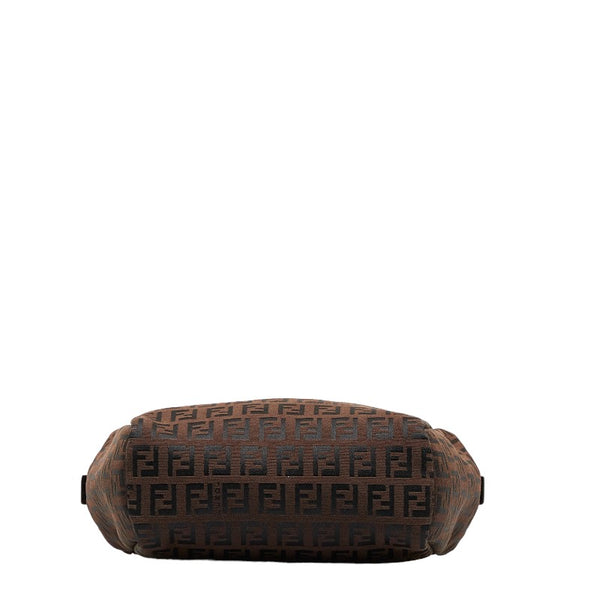 フェンディ ズッキーノ ミニ ハンドバッグ 8N0000 ベージュ ブラック キャンバス レザー レディース FENDI 【中古】