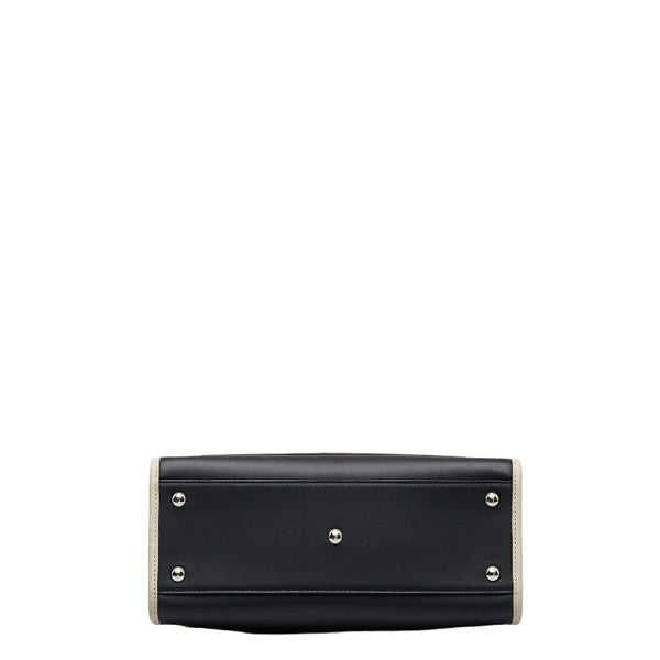 フェンディ ラナウェイ ハンドバッグ ショルダーバッグ 2WAY 8BH344 ネイビー ブルー ホワイト レザー レディース FENDI 【中古】