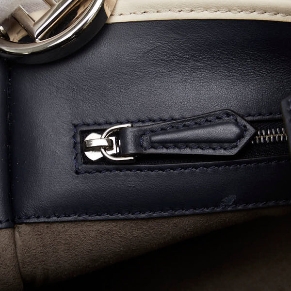 フェンディ ラナウェイ ハンドバッグ ショルダーバッグ 2WAY 8BH344 ネイビー ブルー ホワイト レザー レディース FENDI 【中古】