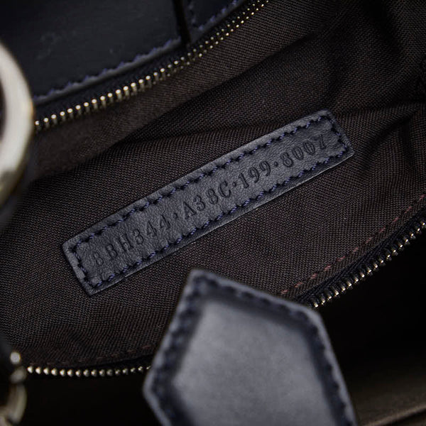 フェンディ ラナウェイ ハンドバッグ ショルダーバッグ 2WAY 8BH344 ネイビー ブルー ホワイト レザー レディース FENDI 【中古】