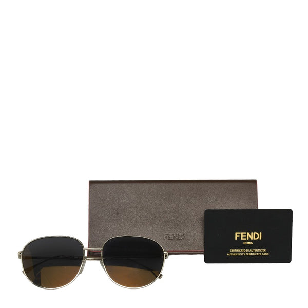 フェンディ サングラス FF0379 ブラック シルバー プラスチック メタル レディース FENDI 【中古】
