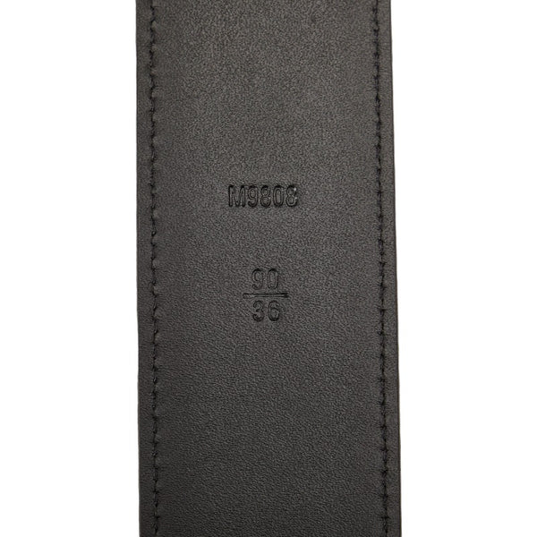 ルイ ヴィトン ダミエ グラフィット サンチュール イニシャル ベルト M9808 ブラック PVC レザー レディース LOUIS VUITTON 【中古】
