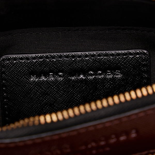マークジェイコブス スナップショット ゴールド金具 斜め掛け ショルダーバッグ M0012007 011 ブラック レッド レザー レディース MARC JACOBS 【中古】