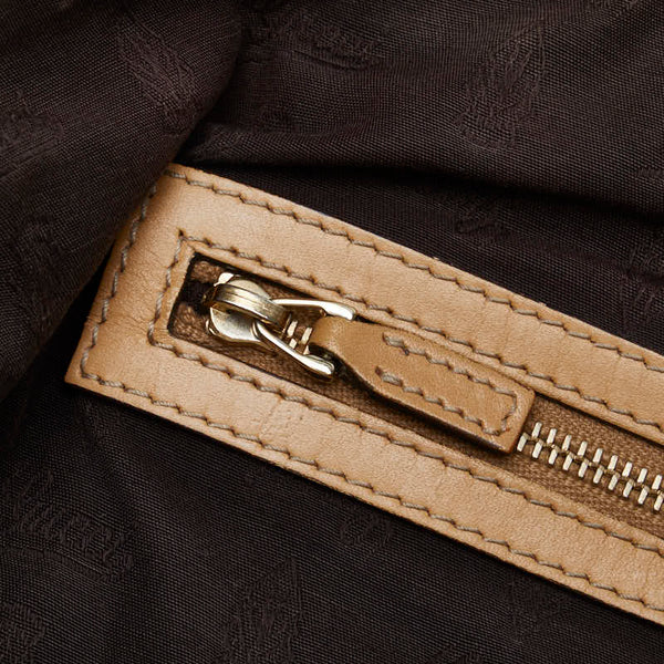 グッチ GGキャンバス シェリーライン ハンドバッグ トートバッグ 232936 ベージュ キャンバス レザー レディース GUCCI 【中古】