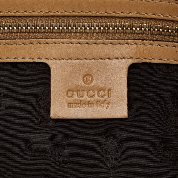 グッチ GGキャンバス シェリーライン ハンドバッグ トートバッグ 232936 ベージュ キャンバス レザー レディース GUCCI 【中古】