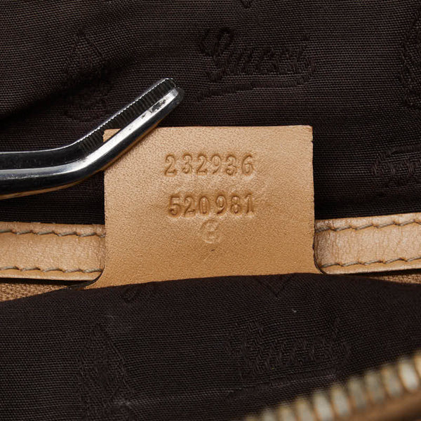 グッチ GGキャンバス シェリーライン ハンドバッグ トートバッグ 232936 ベージュ キャンバス レザー レディース GUCCI 【中古】