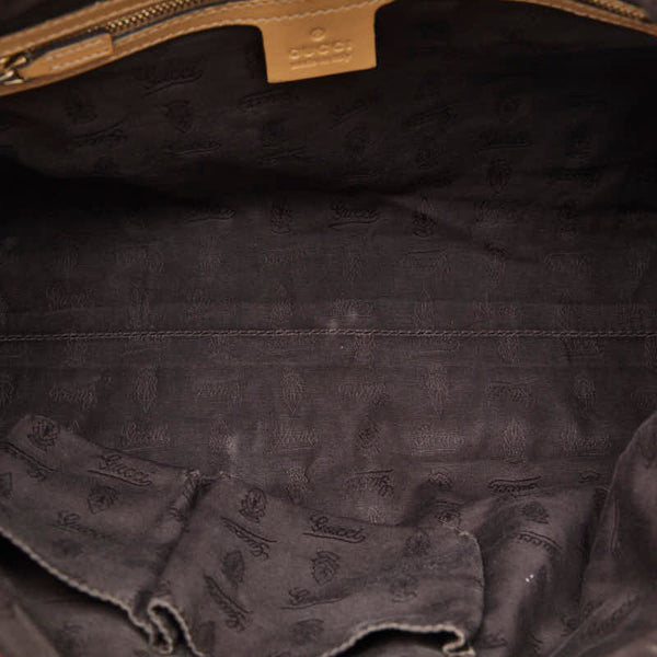 グッチ GGキャンバス シェリーライン ハンドバッグ トートバッグ 232936 ベージュ キャンバス レザー レディース GUCCI 【中古】