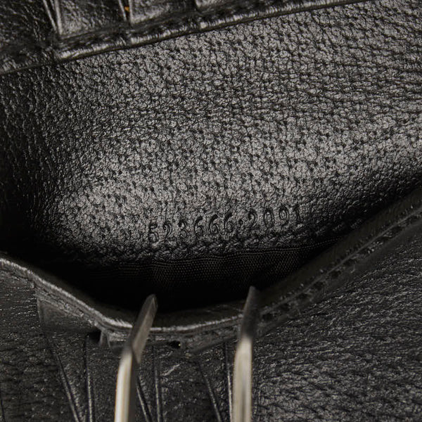 グッチ 蜂 ビー Bee 二つ折り財布 523666 ブラック レザー メンズ GUCCI 【中古】