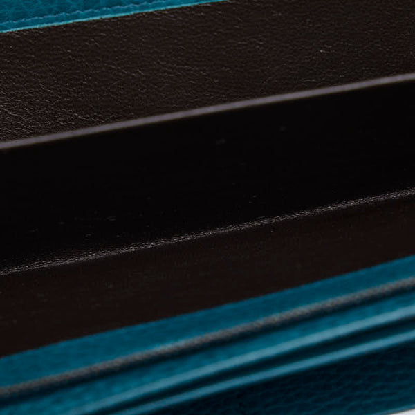 グッチ ダブルG インターロッキングG 長財布 L字ファスナー 245739 グリーン レザー レディース GUCCI 【中古】