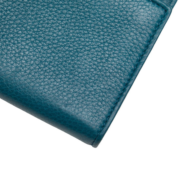 グッチ ダブルG インターロッキングG 長財布 L字ファスナー 245739 グリーン レザー レディース GUCCI 【中古】