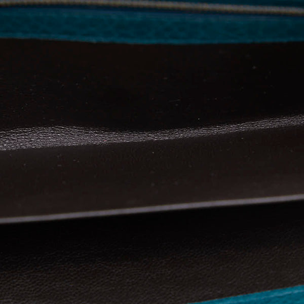 グッチ ダブルG インターロッキングG 長財布 L字ファスナー 245739 グリーン レザー レディース GUCCI 【中古】