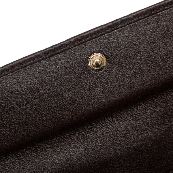 グッチ グッチシマ 長財布 三つ折り財布 257012 ブラウン レザー レディース GUCCI 【中古】