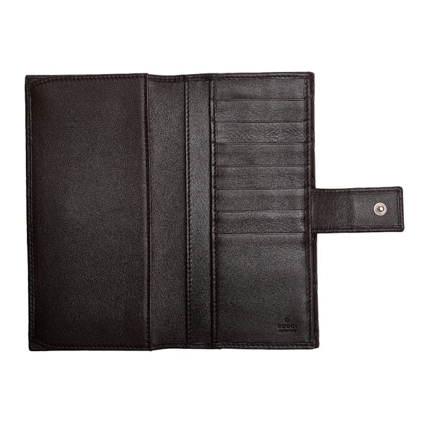 グッチ グッチシマ 長財布 三つ折り財布 257012 ブラウン レザー レディース GUCCI 【中古】