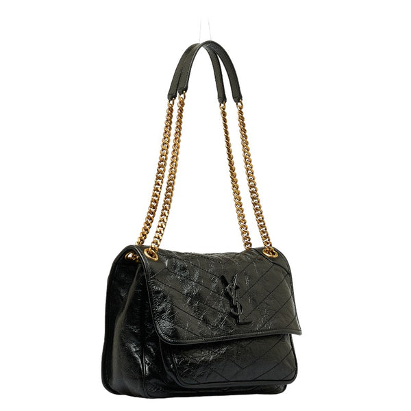サンローランパリ ニキ ミディアム チェーン ショルダーバッグ ブラック ヴィンテージレザー レディース SAINT LAURENT PARIS 【中古】