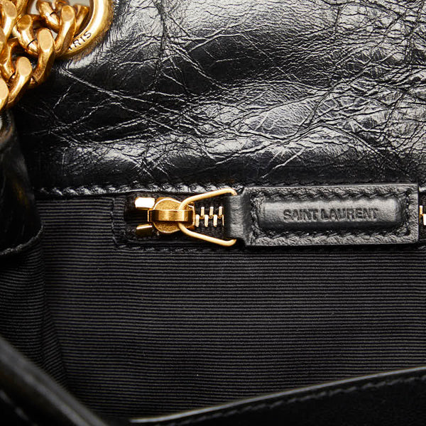 サンローランパリ ニキ ミディアム チェーン ショルダーバッグ ブラック ヴィンテージレザー レディース SAINT LAURENT PARIS 【中古】