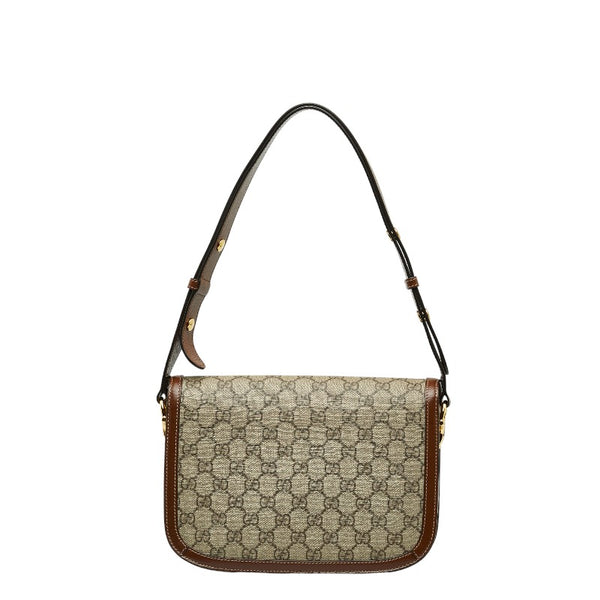 グッチ ホースビット 1955 GGスプリーム 斜め掛け ショルダーバッグ 602204 ベージュ ブラウン PVC レザー レディース GUCCI 【中古】