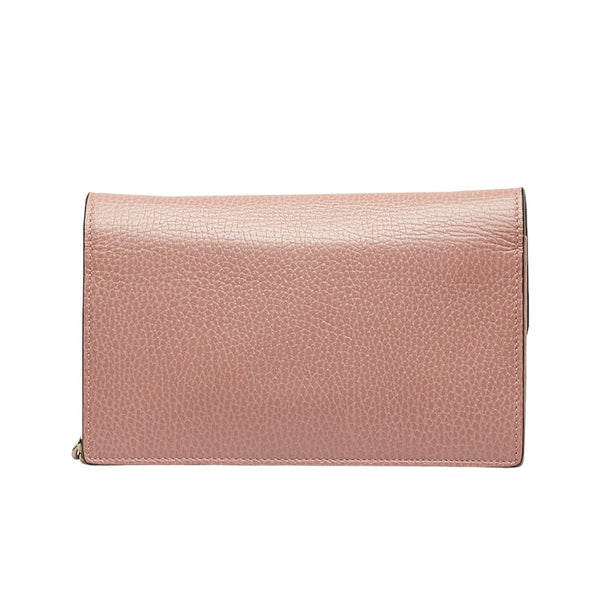 グッチ インターロッキングG チェーンウォレット ショルダーバッグ 2WAY  510314 ピンク レザー レディース GUCCI 【中古】