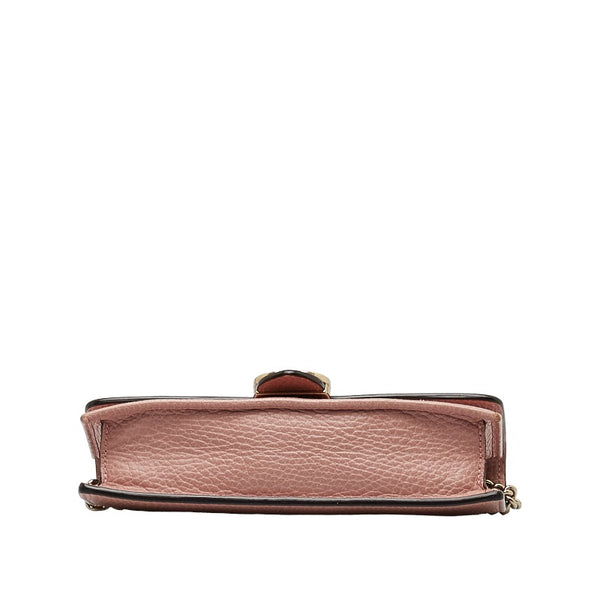 グッチ インターロッキングG チェーンウォレット ショルダーバッグ 2WAY  510314 ピンク レザー レディース GUCCI 【中古】