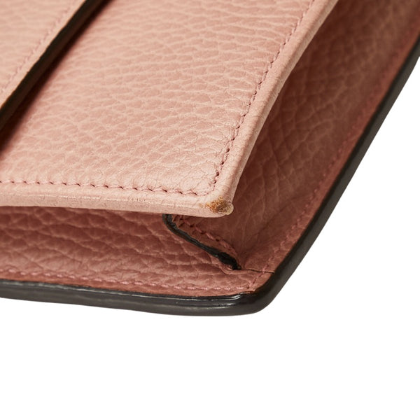 グッチ インターロッキングG チェーンウォレット ショルダーバッグ 2WAY  510314 ピンク レザー レディース GUCCI 【中古】