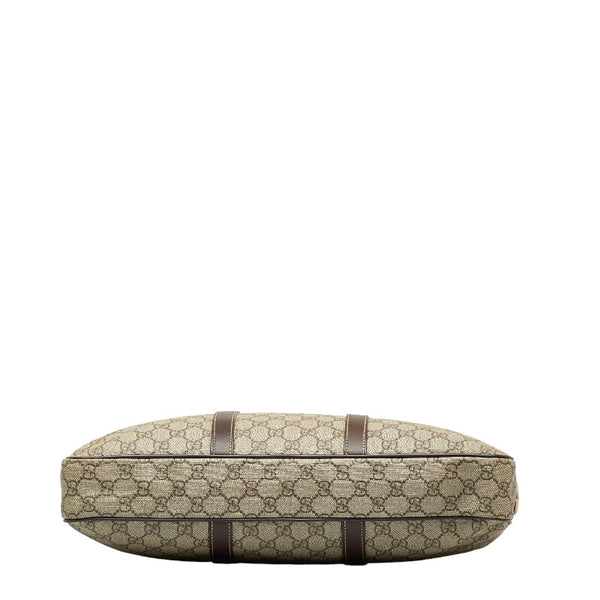 グッチ GGスプリーム ビジネスバッグ ブリーフケース 201480 ベージュ PVC レザー メンズ GUCCI 【中古】