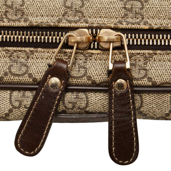 グッチ GGスプリーム ビジネスバッグ ブリーフケース 201480 ベージュ PVC レザー メンズ GUCCI 【中古】