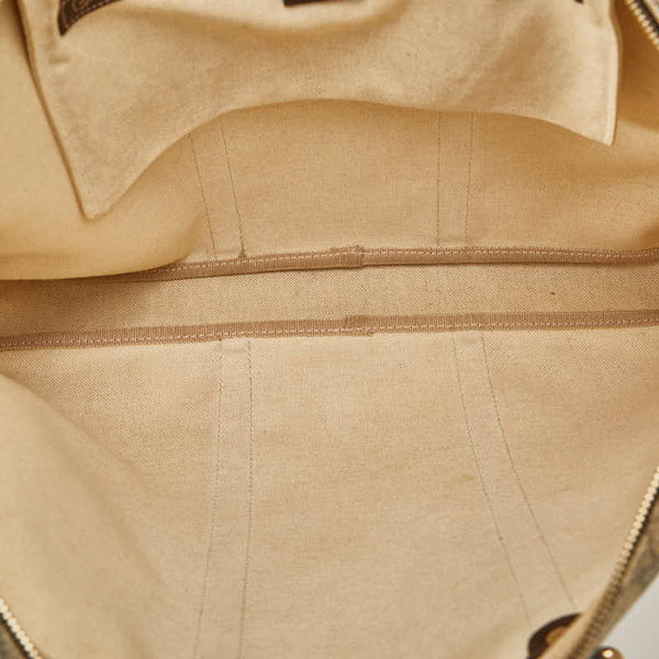 グッチ GGスプリーム ビジネスバッグ ブリーフケース 201480 ベージュ PVC レザー メンズ GUCCI 【中古】