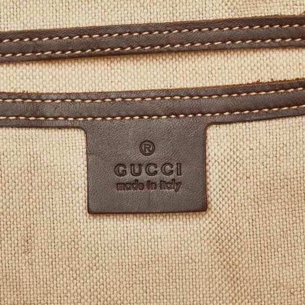 グッチ GGスプリーム ビジネスバッグ ブリーフケース 201480 ベージュ PVC レザー メンズ GUCCI 【中古】